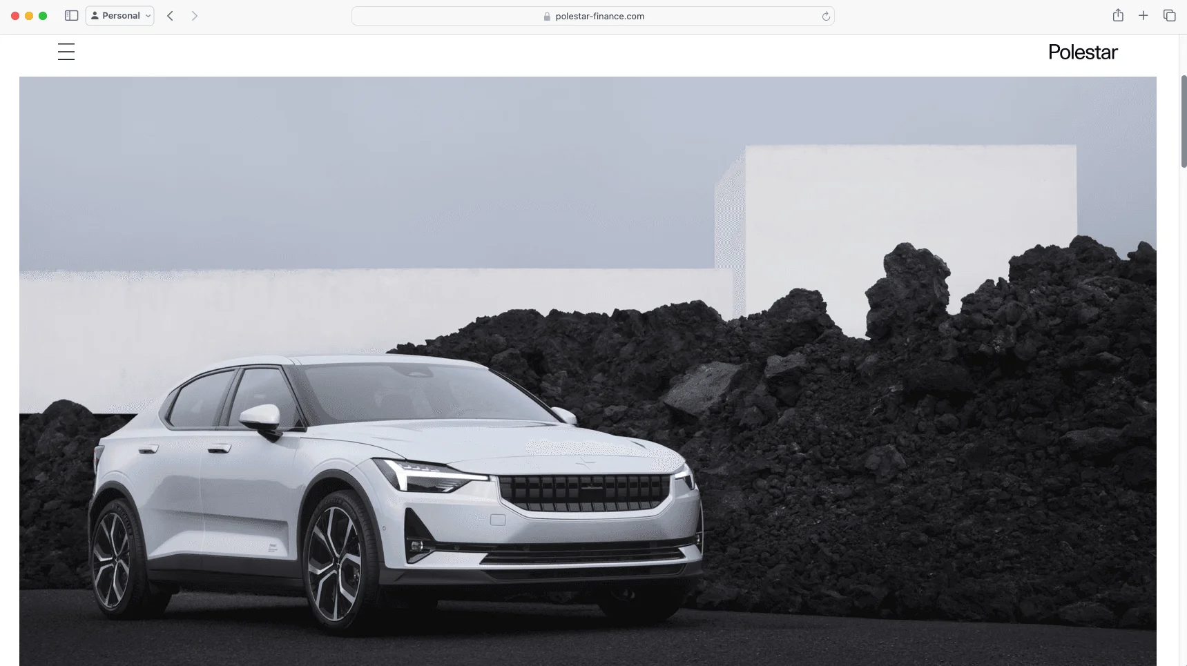 Polestar Finance automotive leasing website homepage