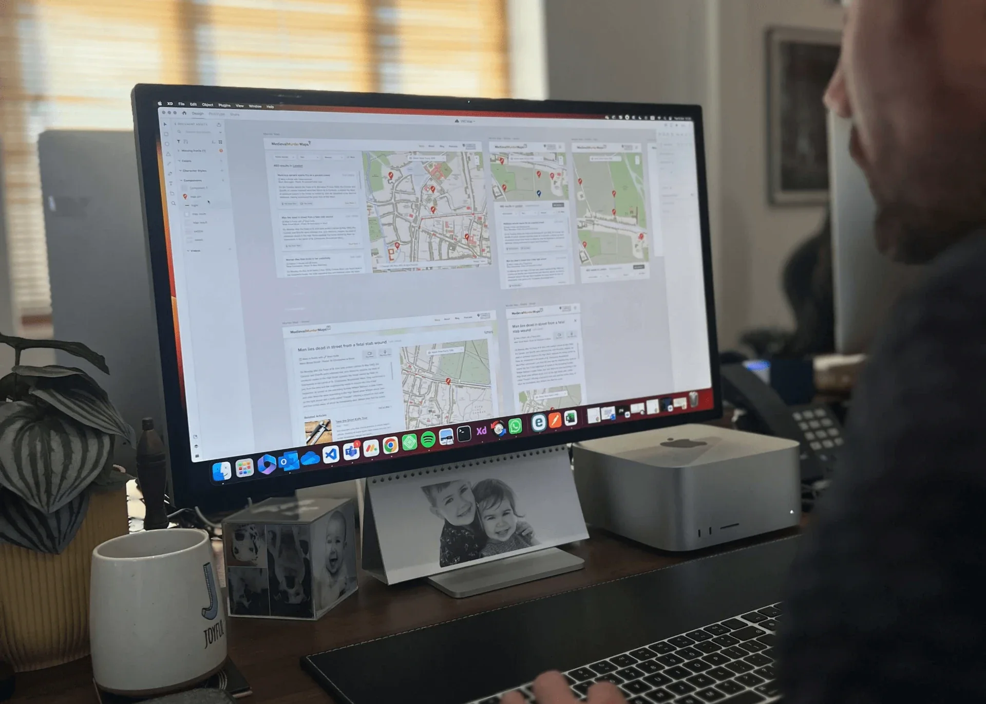 University website designs shown on a studio monitor